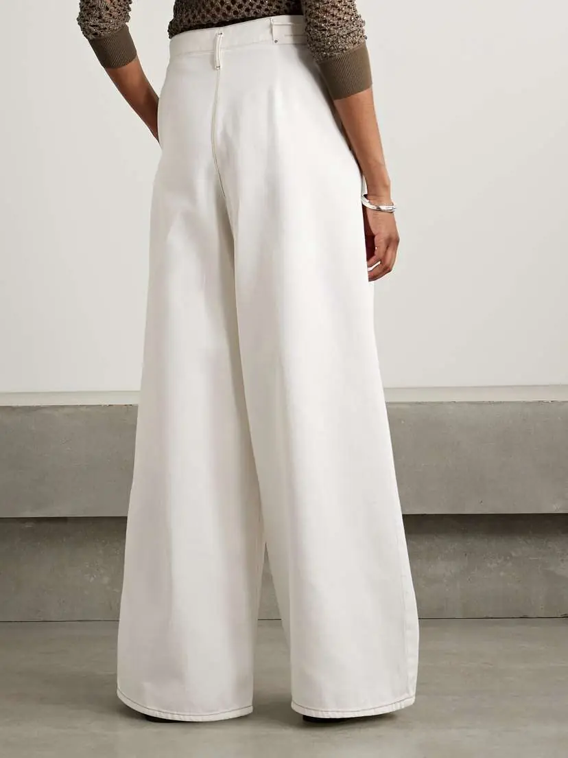 Dries Van Noten Pleated Denim Wide-leg Pants | Thumbnail 4