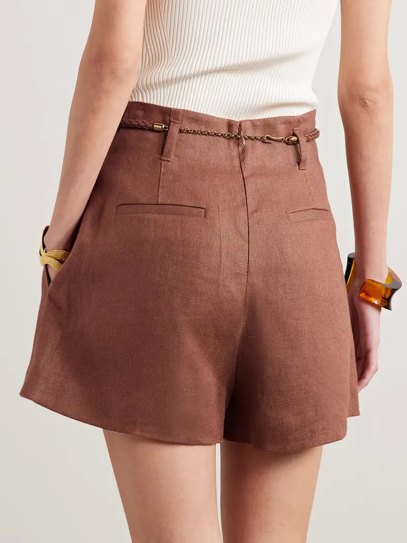 Zimmermann Illuminate Belted Pleated Linen Shorts | Thumbnail 3 Zimmermann Illuminate Belted Pleated Linen Shorts | Thumbnail 3