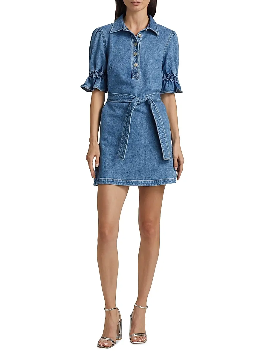Cinq à Sept Women's Nataly Denim Belted Minidress | Thumbnail 2