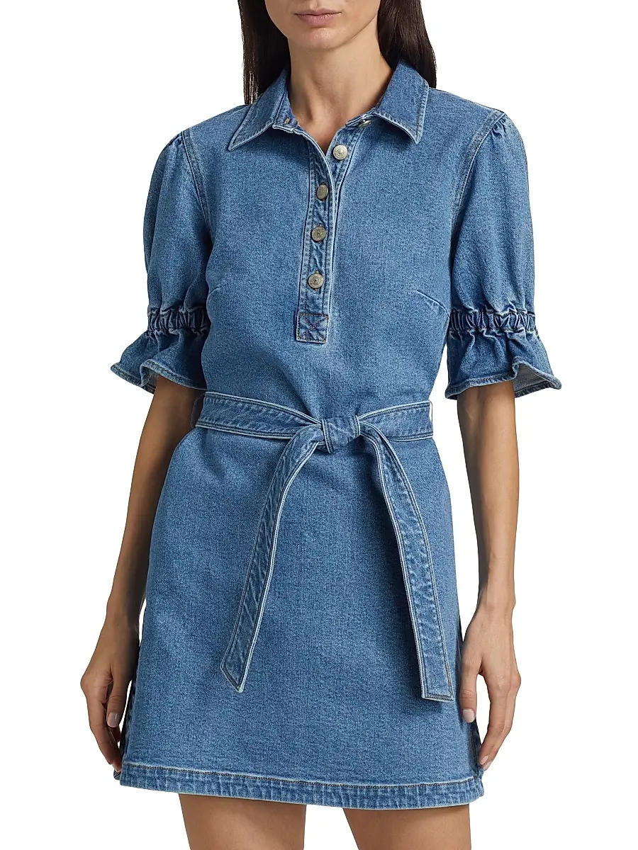 Cinq à Sept Women's Nataly Denim Belted Minidress | Thumbnail 3