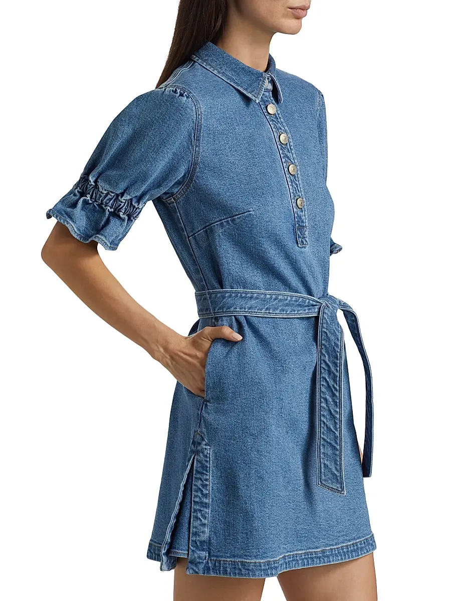 Cinq à Sept Women's Nataly Denim Belted Minidress | Thumbnail 4