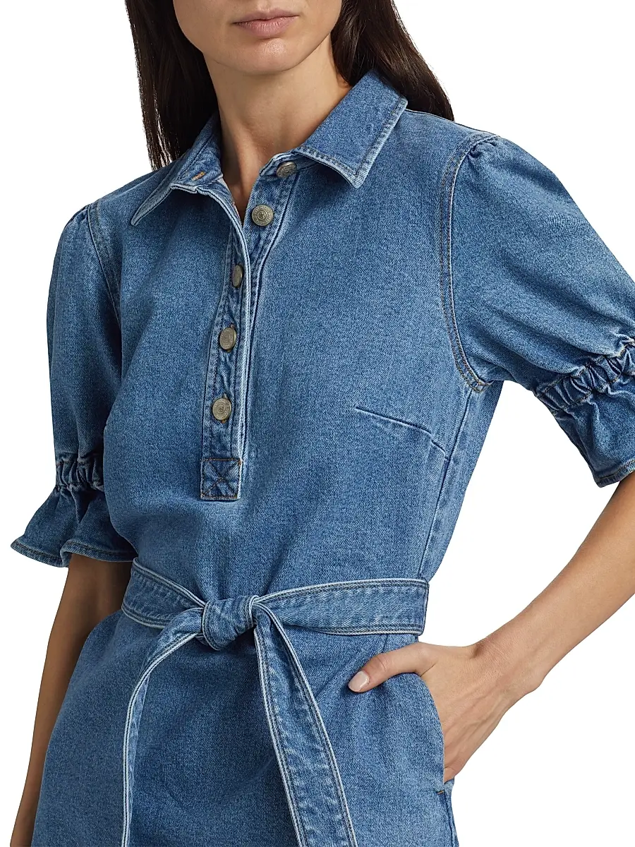 Cinq à Sept Women's Nataly Denim Belted Minidress | Thumbnail 6