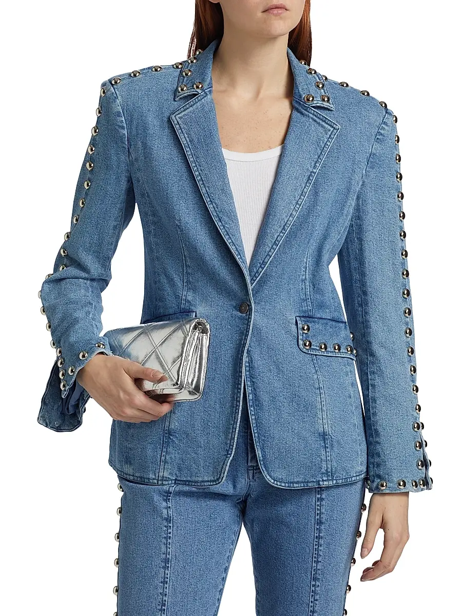 Cinq à Sept Women's Milly Studded Denim Jacket | Thumbnail 3 Cinq à Sept Women's Milly Studded Denim Jacket | Thumbnail 3