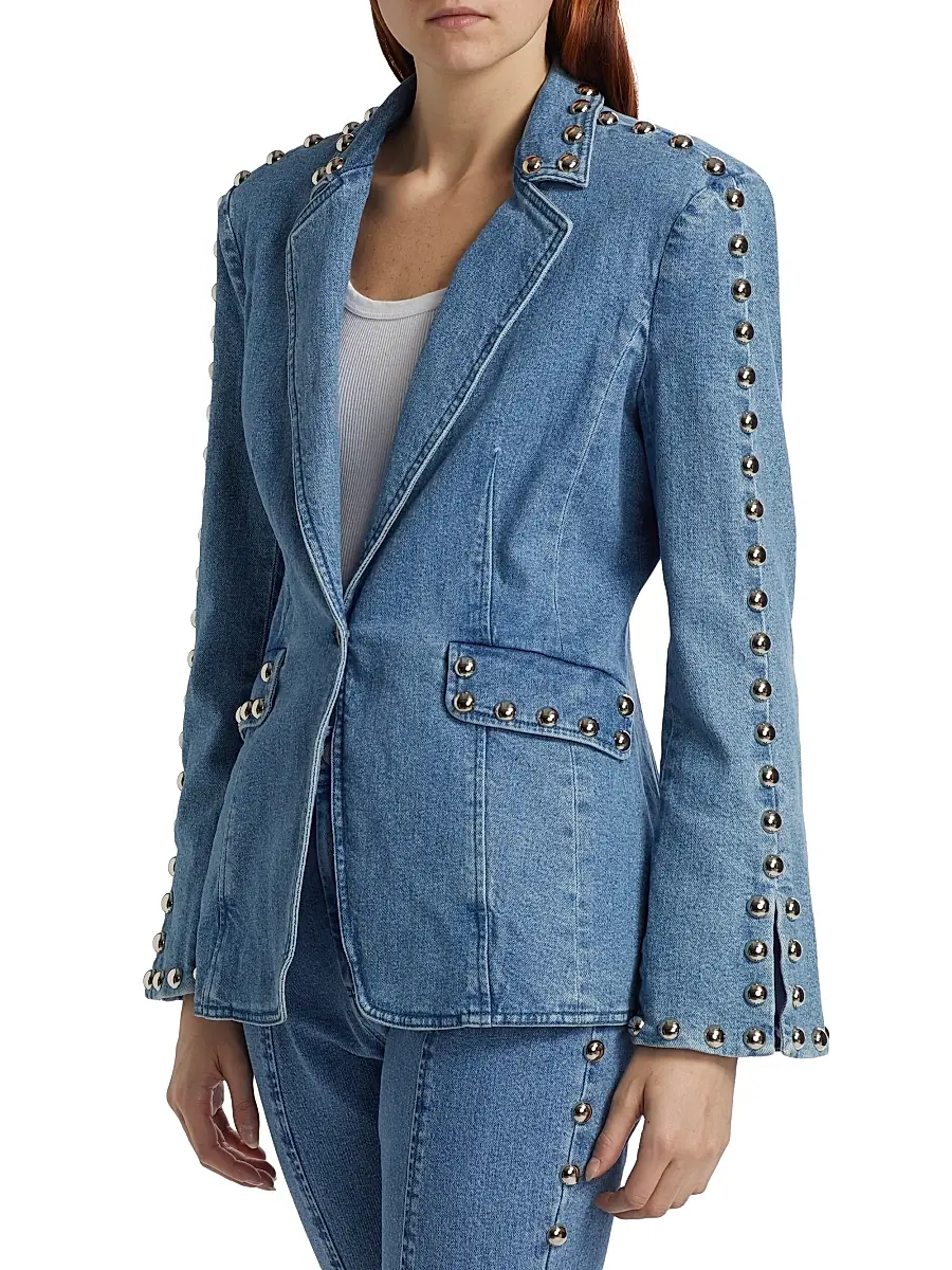 Cinq à Sept Women's Milly Studded Denim Jacket | Thumbnail 4 Cinq à Sept Women's Milly Studded Denim Jacket | Thumbnail 4