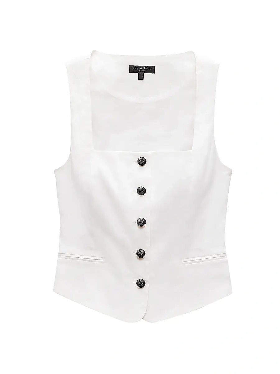 rag & bone Women's Mariana Linen-Blend Vest