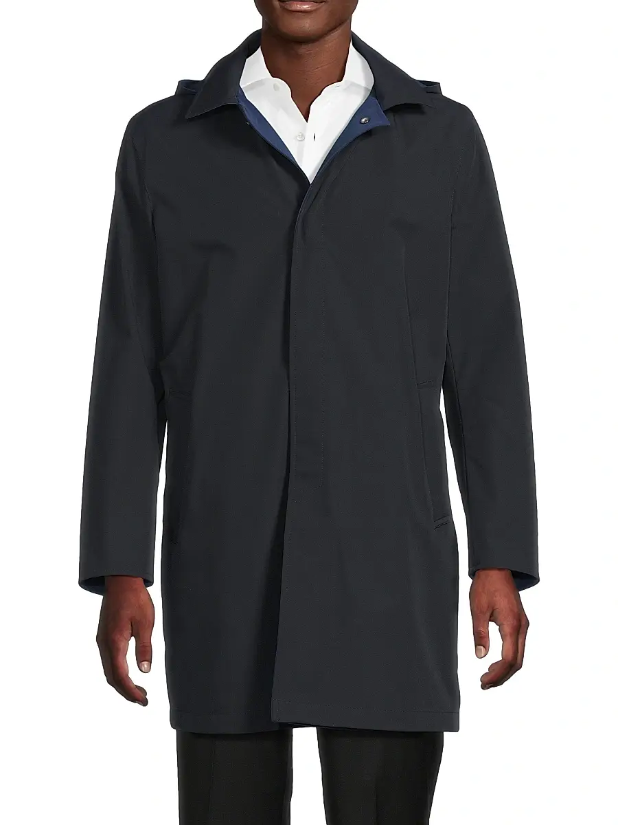 Sartorio Napoli Men's Reversible Stretch Nylon Hooded Jacket | Thumbnail 3 Sartorio Napoli Men's Reversible Stretch Nylon Hooded Jacket | Thumbnail 3