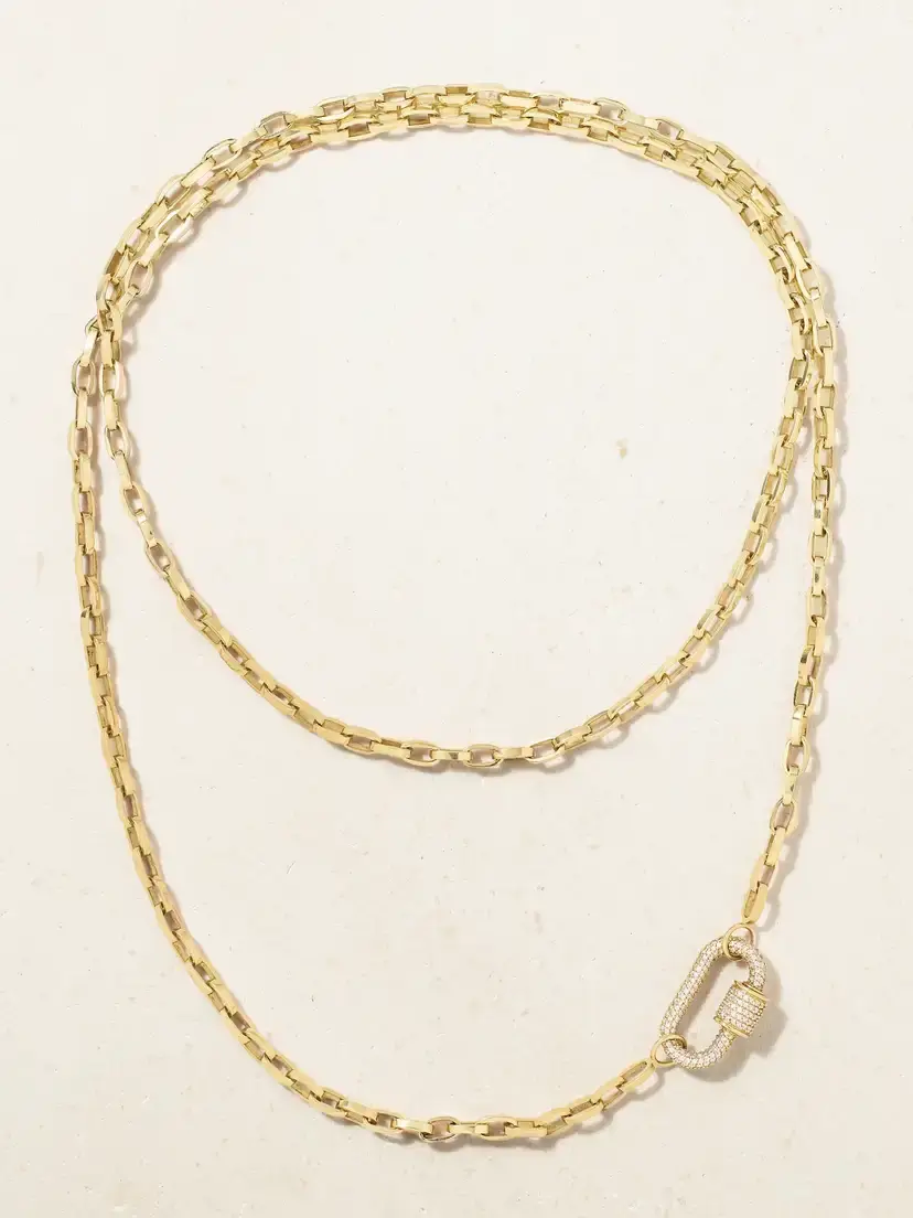 Marla Aaron Biker Chain 14 And 18-karat Gold Diamond Necklace | Thumbnail 4 Marla Aaron Biker Chain 14 And 18-karat Gold Diamond Necklace | Thumbnail 4