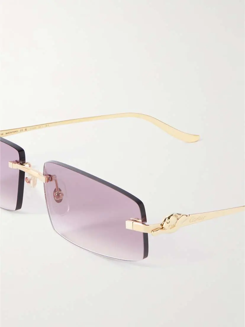 Cartier Eyewear Panthère Rectangular-frame Gold-tone Sunglasses | Thumbnail 4 Cartier Eyewear Panthère Rectangular-frame Gold-tone Sunglasses | Thumbnail 4