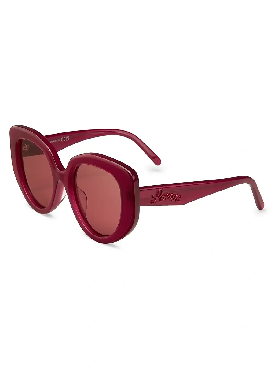 LOEWE Women's Stella 52MM Acetate Sunglasses - Cherry | Thumbnail 2 LOEWE Women's Stella 52MM Acetate Sunglasses - Cherry | Thumbnail 2