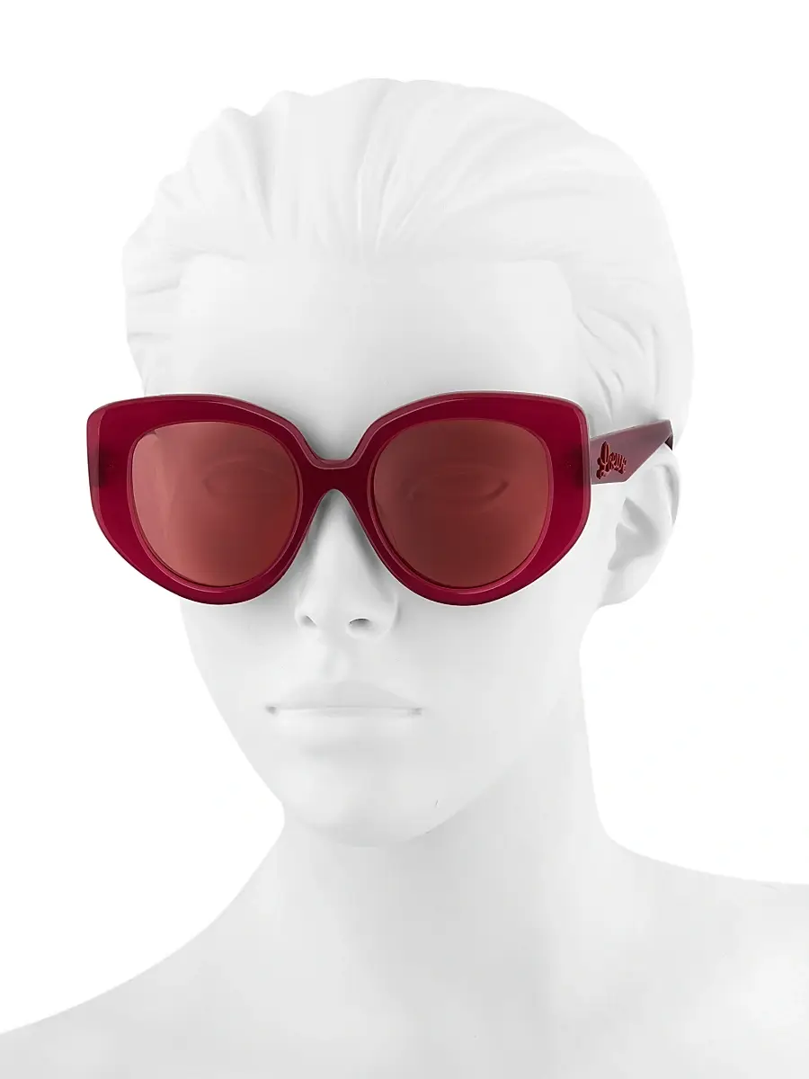 LOEWE Women's Stella 52MM Acetate Sunglasses - Cherry | Thumbnail 4 LOEWE Women's Stella 52MM Acetate Sunglasses - Cherry | Thumbnail 4