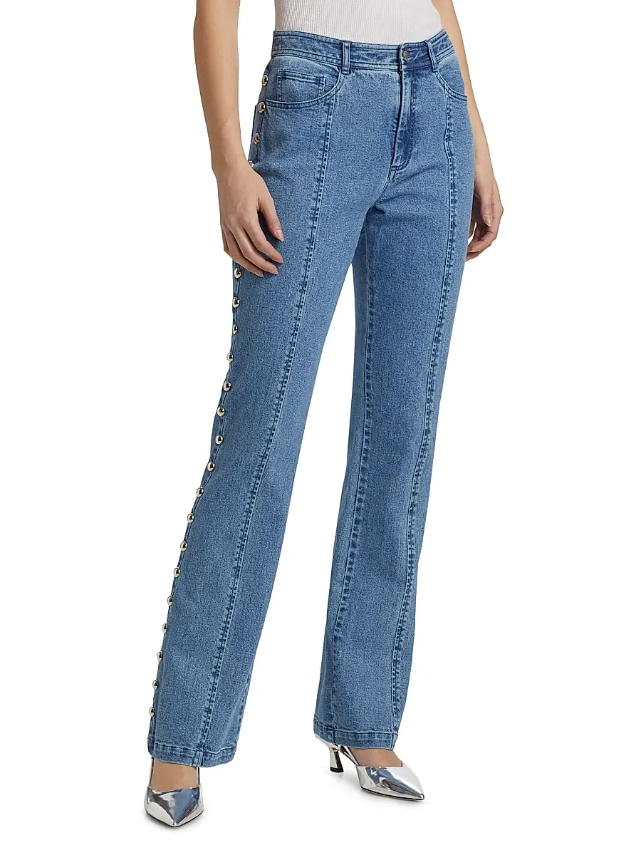 Cinq à Sept Women's Shailene Studded Flare Jeans | Thumbnail 4 Cinq à Sept Women's Shailene Studded Flare Jeans | Thumbnail 4