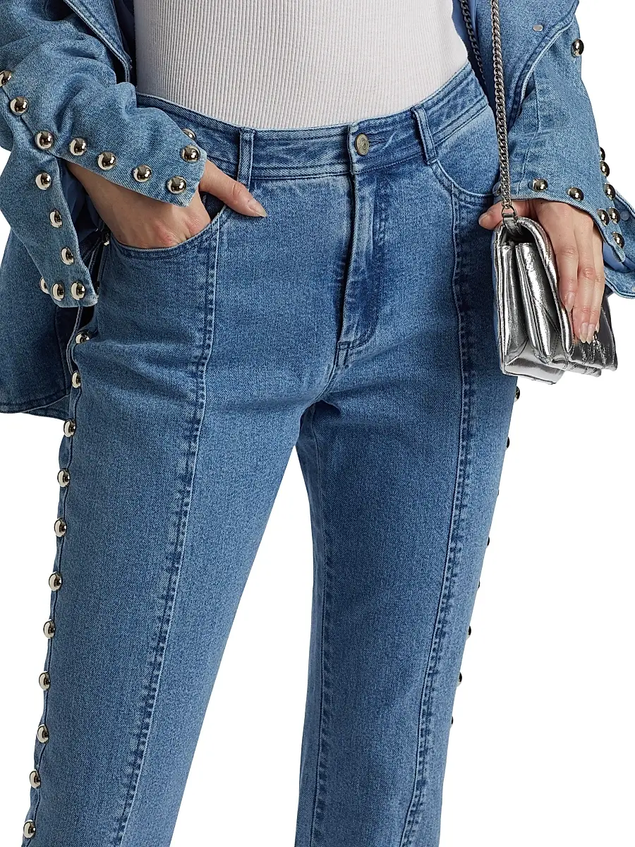 Cinq à Sept Women's Shailene Studded Flare Jeans | Thumbnail 6 Cinq à Sept Women's Shailene Studded Flare Jeans | Thumbnail 6