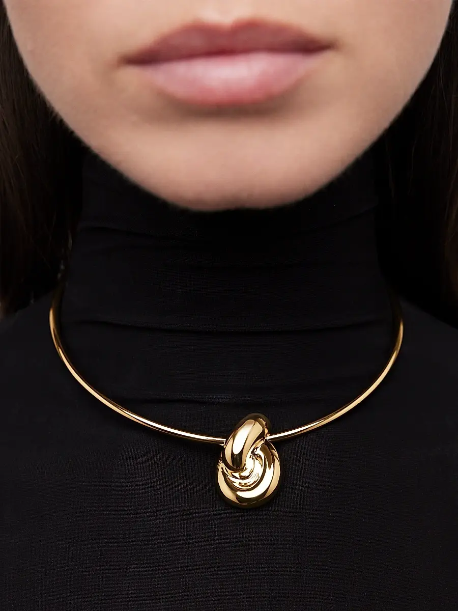 Jennifer Fisher Women's Knot 10K-Gold-Plated Thin Choker - Yellow Gold | Thumbnail 2 Jennifer Fisher Women's Knot 10K-Gold-Plated Thin Choker - Yellow Gold | Thumbnail 2