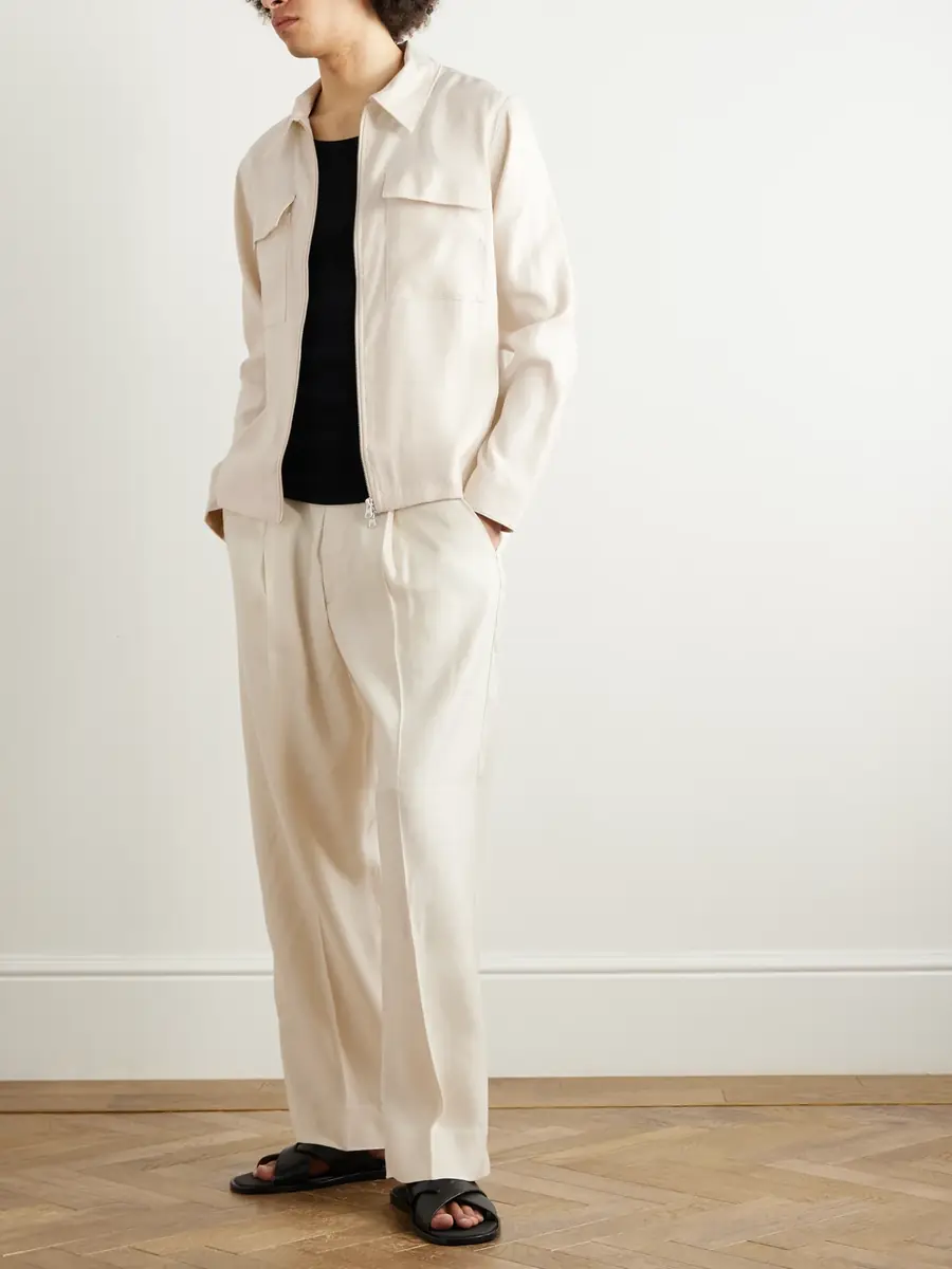 NN07 Kay 1808 Straight-Leg LENZING™ ECOVERO™ and Linen-Blend Panama Trousers - Men | Thumbnail 2