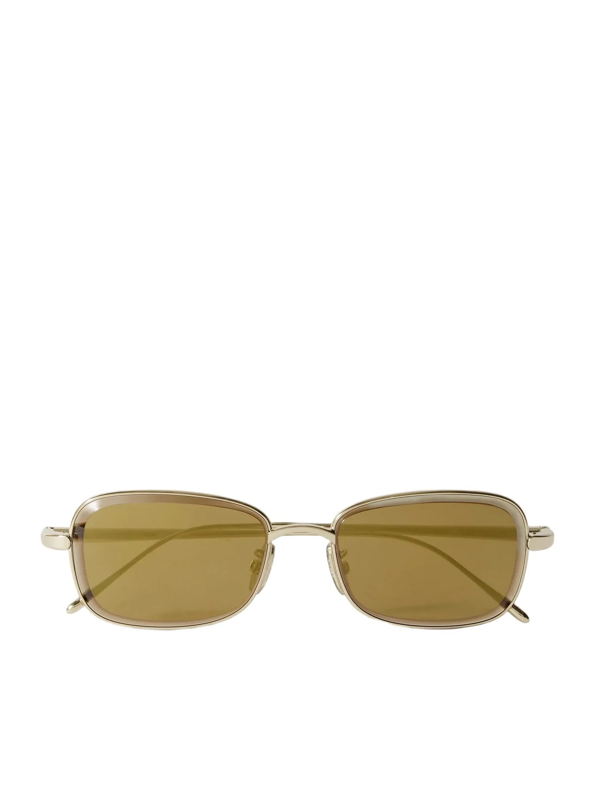Anagram Square-Frame Gold-Tone Metal Sunglasses - Men Anagram Square-Frame Gold-Tone Metal Sunglasses - Men