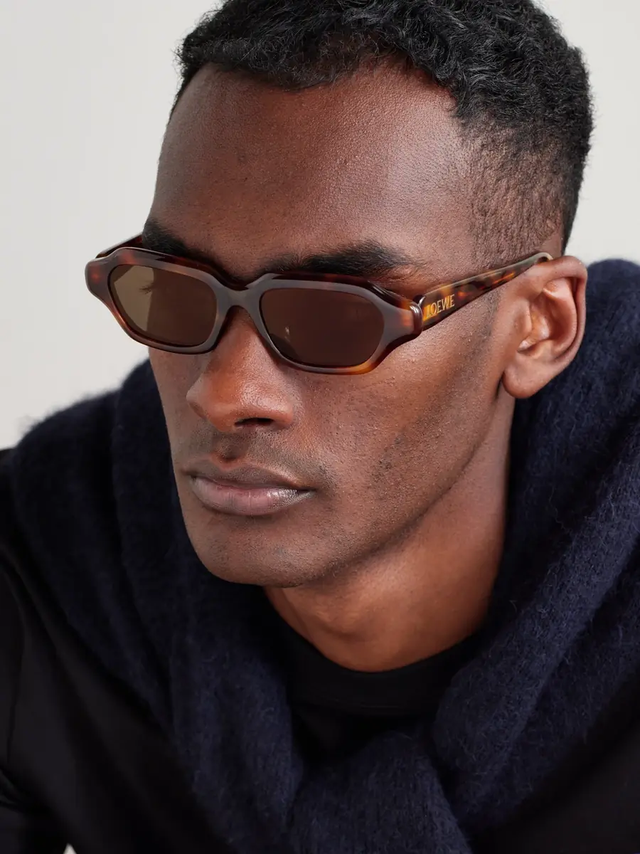 Loewe Slim Havana Rectangular Tortoiseshell Acetate Sunglasses - Men | Thumbnail 2 Loewe Slim Havana Rectangular Tortoiseshell Acetate Sunglasses - Men | Thumbnail 2