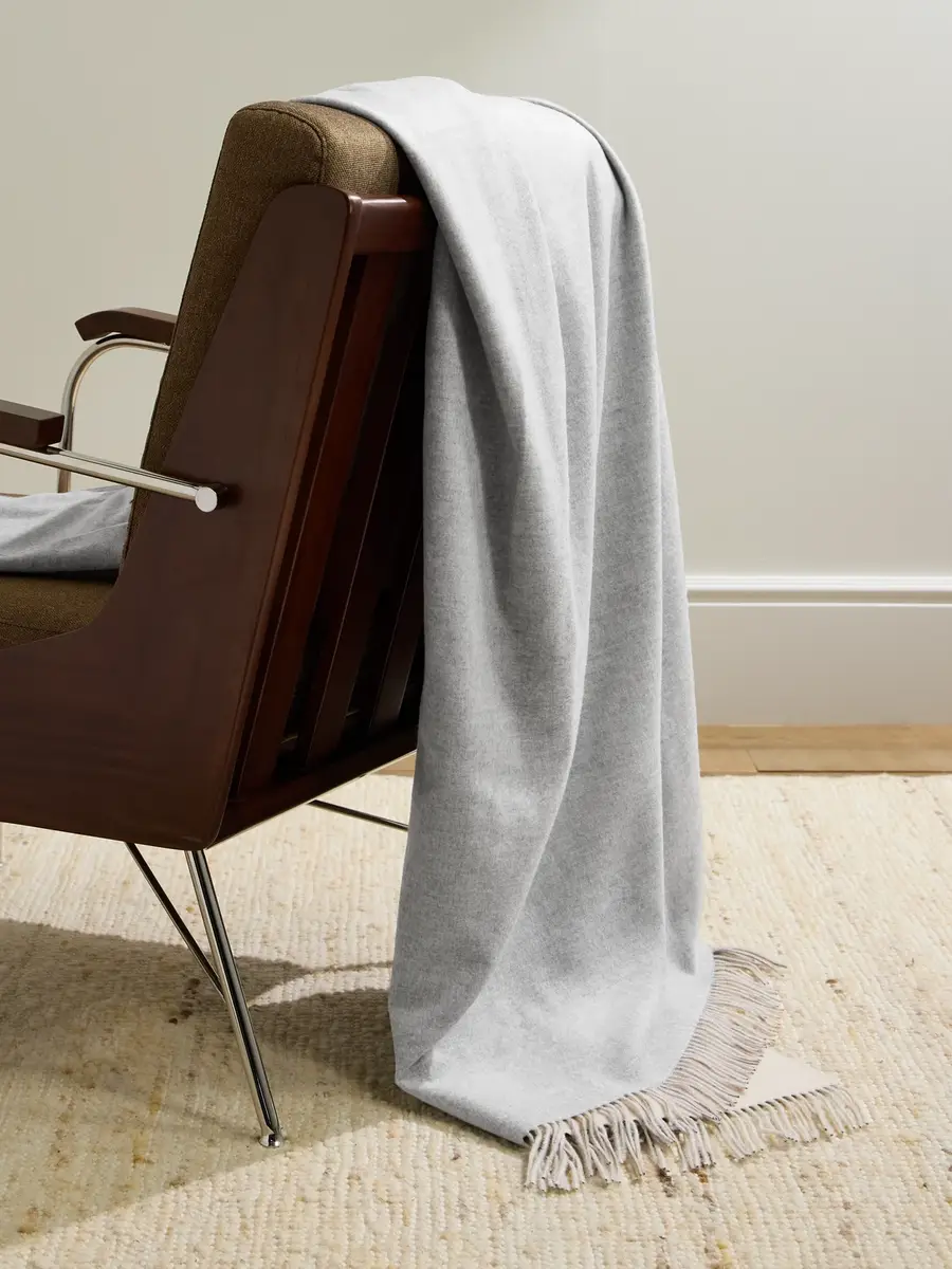 Brunello Cucinelli Fringed Cashmere and Silk-Blend Throw - Men | Image 1 Brunello Cucinelli Fringed Cashmere and Silk-Blend Throw - Men | Image 1