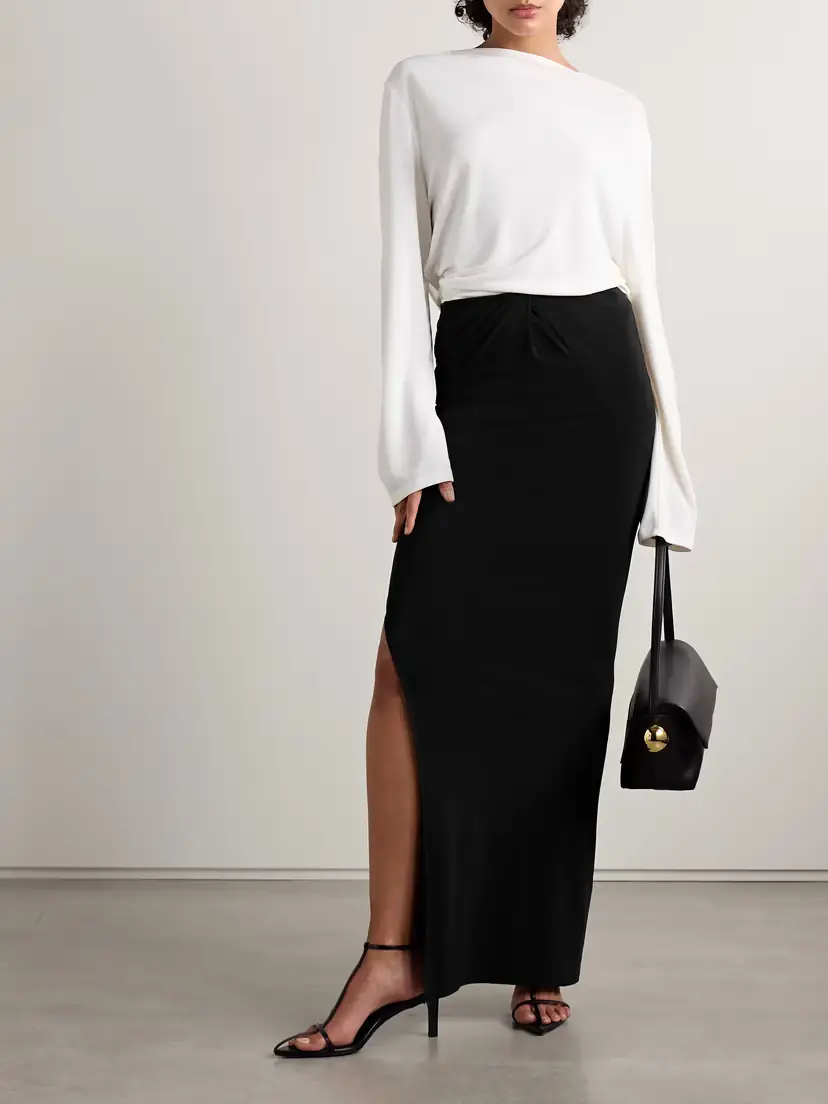 Jacquemus Peplo Draped Jersey Maxi Skirt | Thumbnail 2