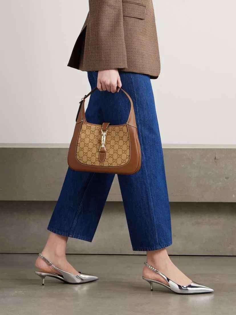 Gucci Jackie 1961 Logo-jacquard Raffia And Leather Shoulder Bag | Thumbnail 2 Gucci Jackie 1961 Logo-jacquard Raffia And Leather Shoulder Bag | Thumbnail 2