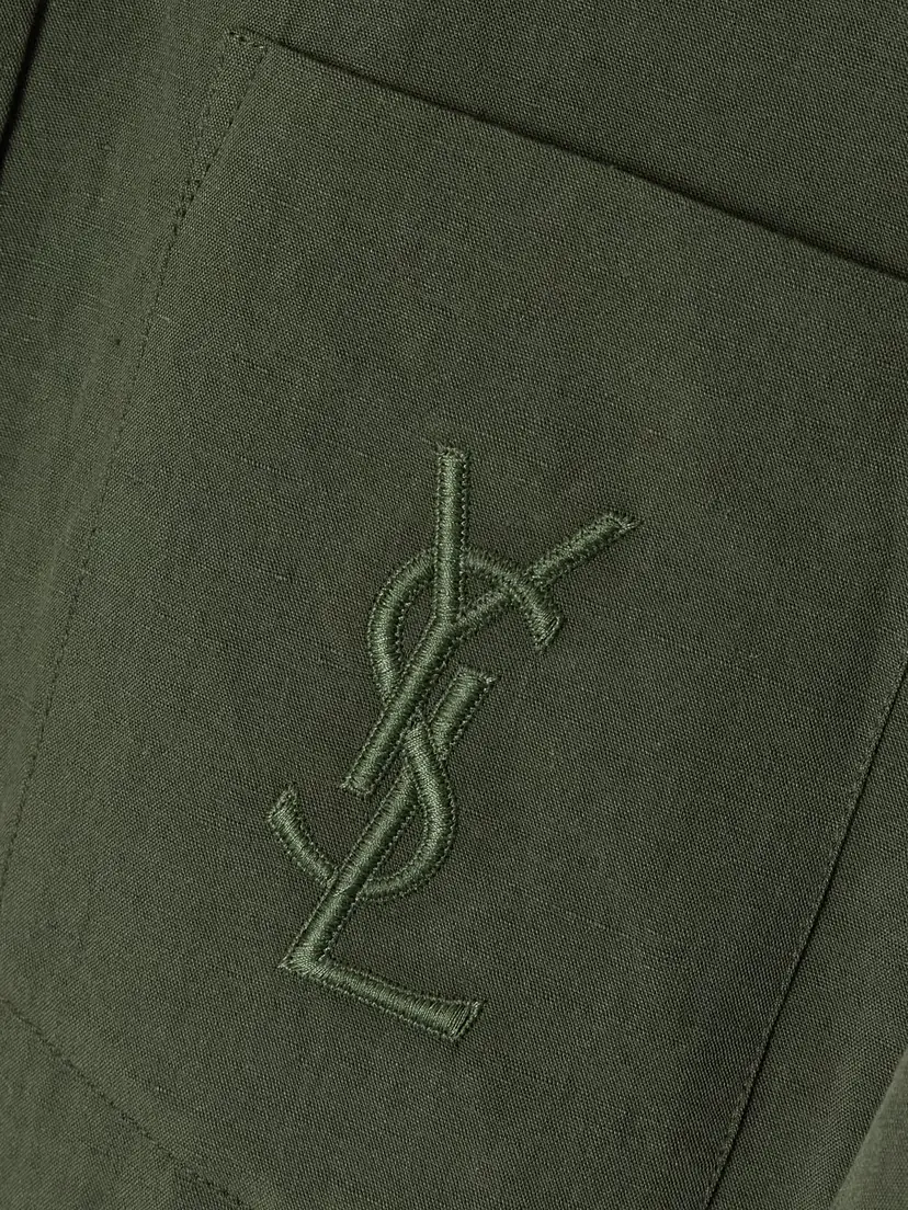 Saint Laurent Embroidered Cotton And Linen-blend Shirt | Thumbnail 5 Saint Laurent Embroidered Cotton And Linen-blend Shirt | Thumbnail 5