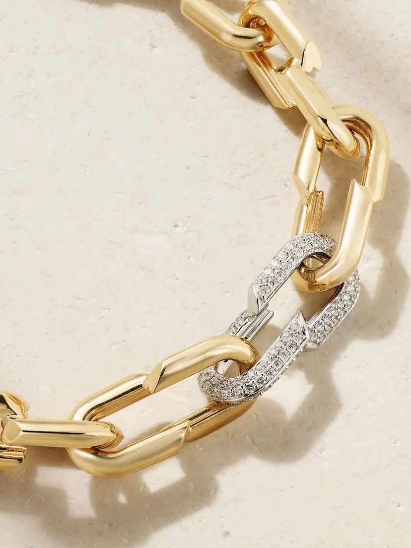 Foundrae 18-karat Yellow And White Gold Diamond Bracelet | Thumbnail 4 Foundrae 18-karat Yellow And White Gold Diamond Bracelet | Thumbnail 4