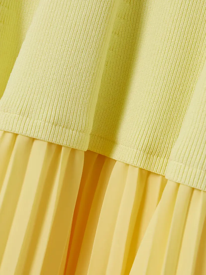Simkhai Allana Pleated Georgette And Ribbed-knit Midi Dress | Thumbnail 4