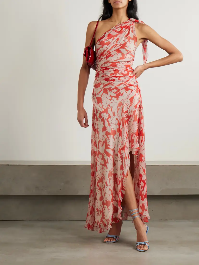 Victoria Beckham One-shoulder Draped Floral-print Silk-georgette Maxi Dress | Thumbnail 2 Victoria Beckham One-shoulder Draped Floral-print Silk-georgette Maxi Dress | Thumbnail 2