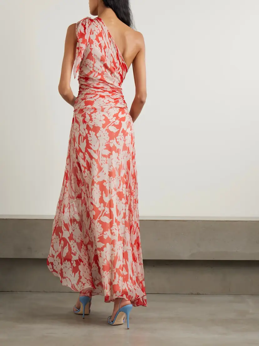 Victoria Beckham One-shoulder Draped Floral-print Silk-georgette Maxi Dress | Thumbnail 3 Victoria Beckham One-shoulder Draped Floral-print Silk-georgette Maxi Dress | Thumbnail 3