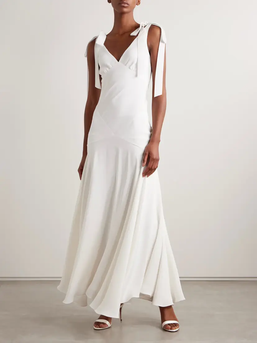 Rodarte Embellished Velvet-trimmed Silk-crepe Maxi Dress | Thumbnail 3 Rodarte Embellished Velvet-trimmed Silk-crepe Maxi Dress | Thumbnail 3