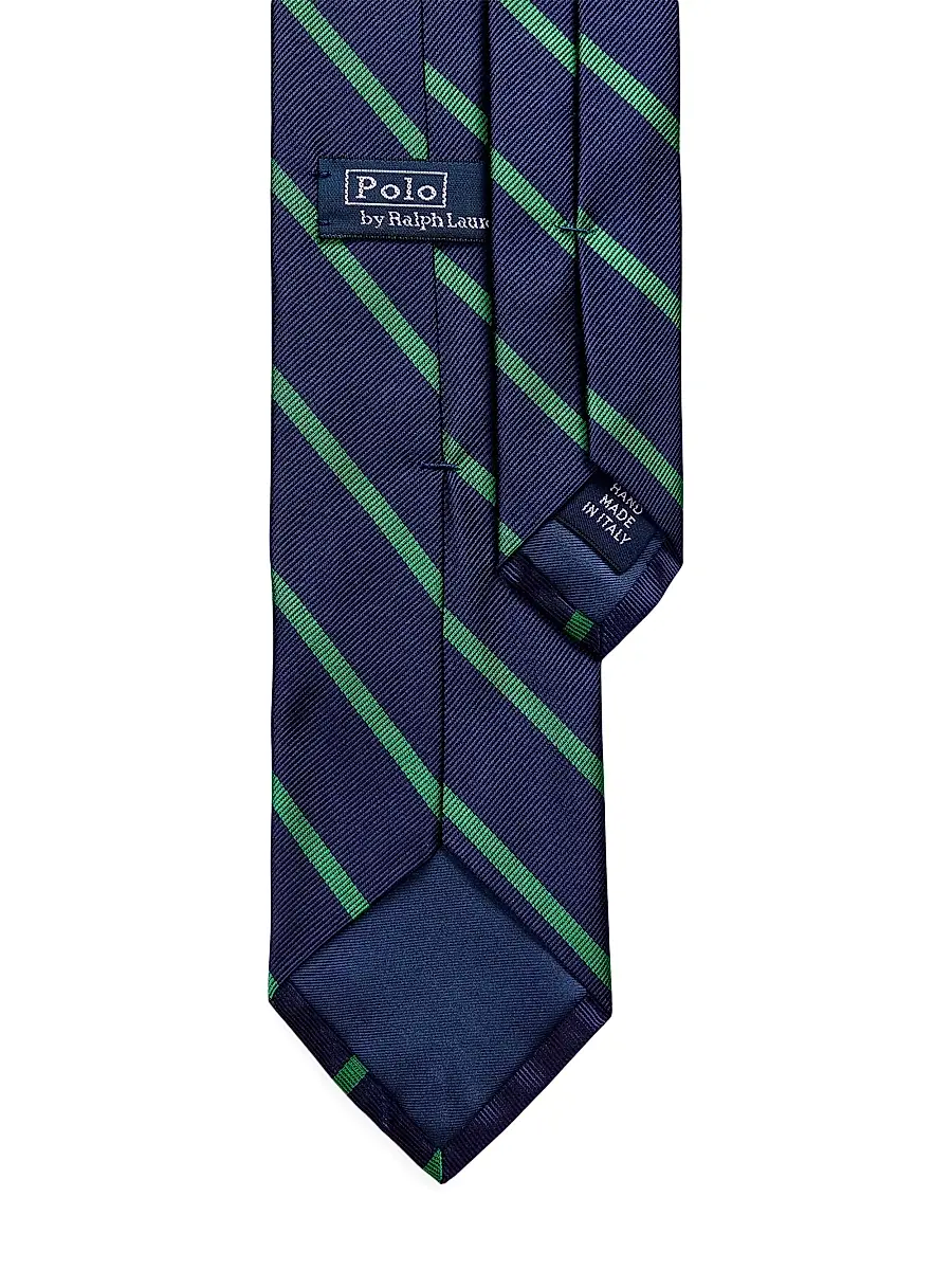 Polo Ralph Lauren Men's Striped Silk Tie - Navy | Thumbnail 2 Polo Ralph Lauren Men's Striped Silk Tie - Navy | Thumbnail 2