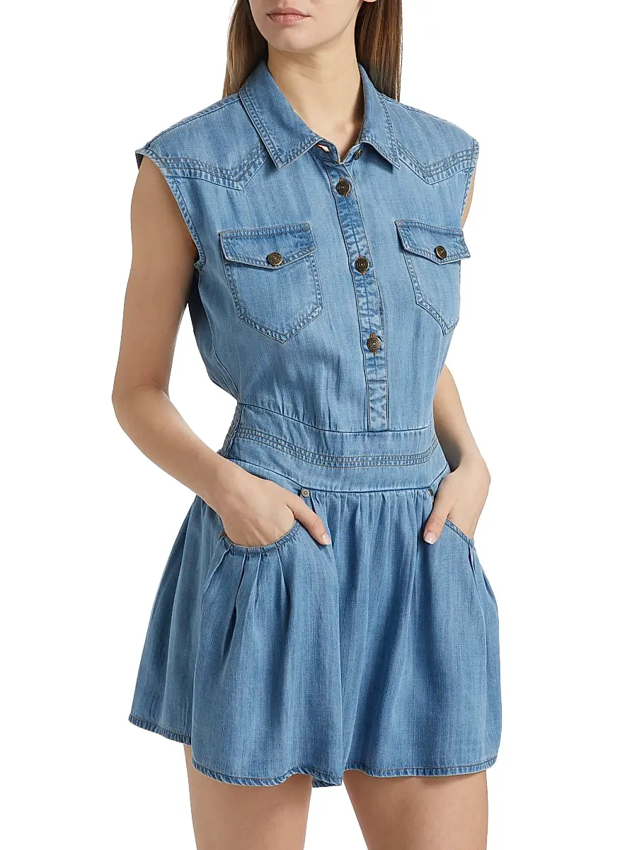 Ramy Brook Women's Paxton Sleeveless Mini-shirtdress | Thumbnail 3 Ramy Brook Women's Paxton Sleeveless Mini-shirtdress | Thumbnail 3