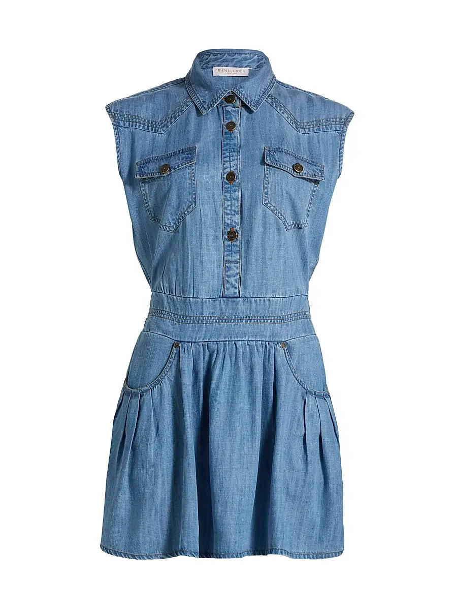 Ramy Brook Women's Paxton Sleeveless Mini-shirtdress