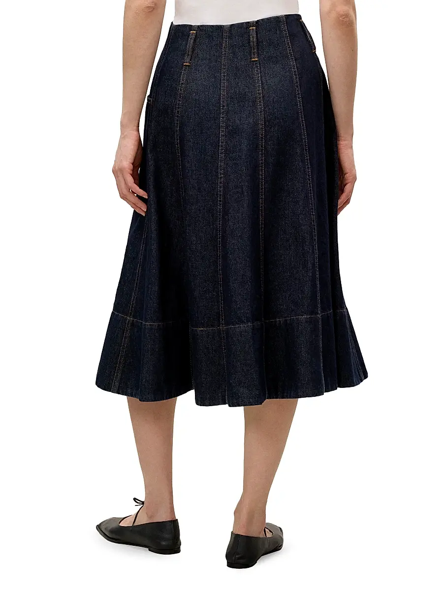 REBECCA TAYLOR Women's Gabrielle Denim Midi-Skirt | Thumbnail 5 REBECCA TAYLOR Women's Gabrielle Denim Midi-Skirt | Thumbnail 5