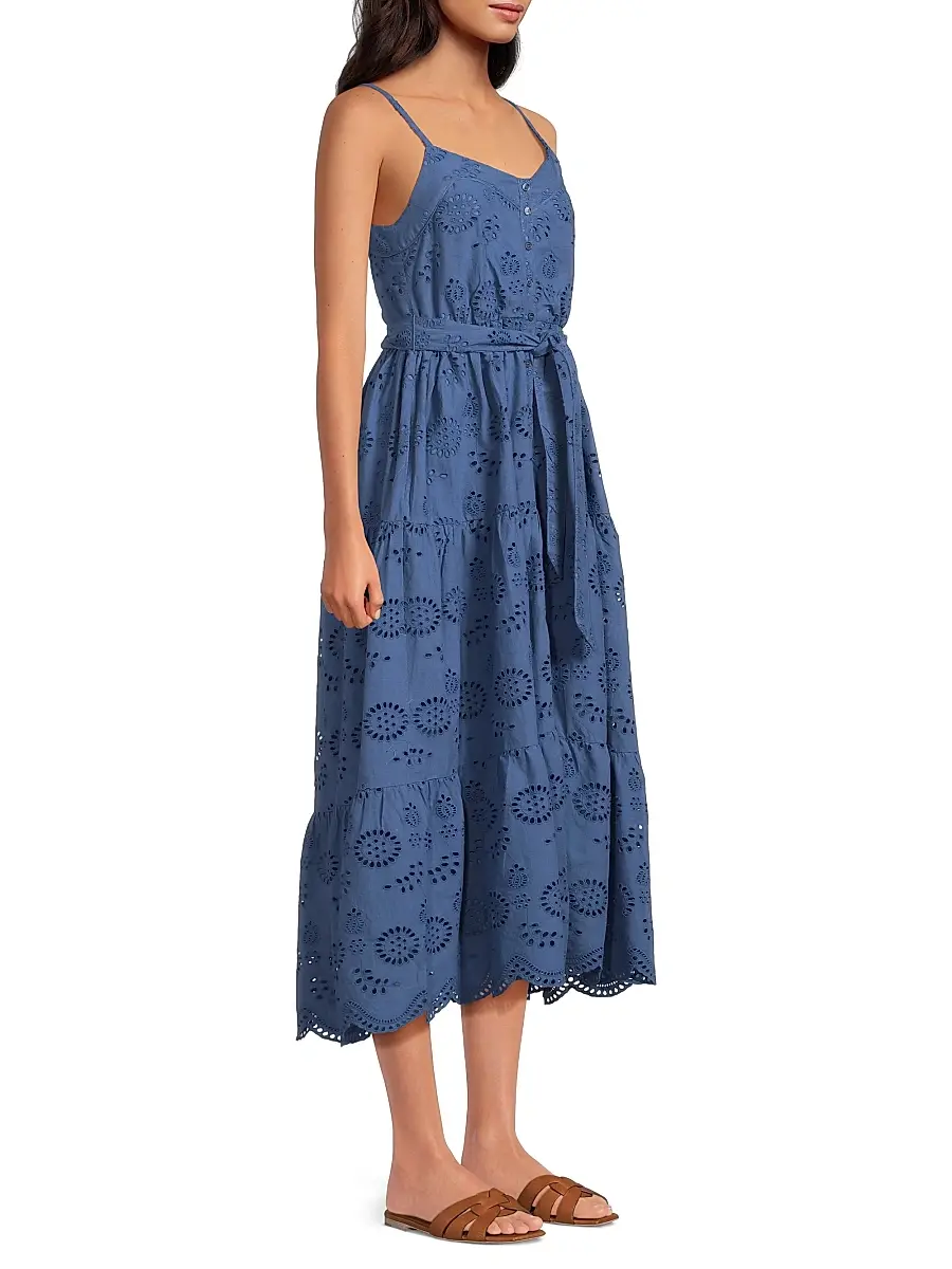 Change of Scenery Women's Addyson Embroidered Eyelet Cotton Midi-Dress | Thumbnail 4 Change of Scenery Women's Addyson Embroidered Eyelet Cotton Midi-Dress | Thumbnail 4