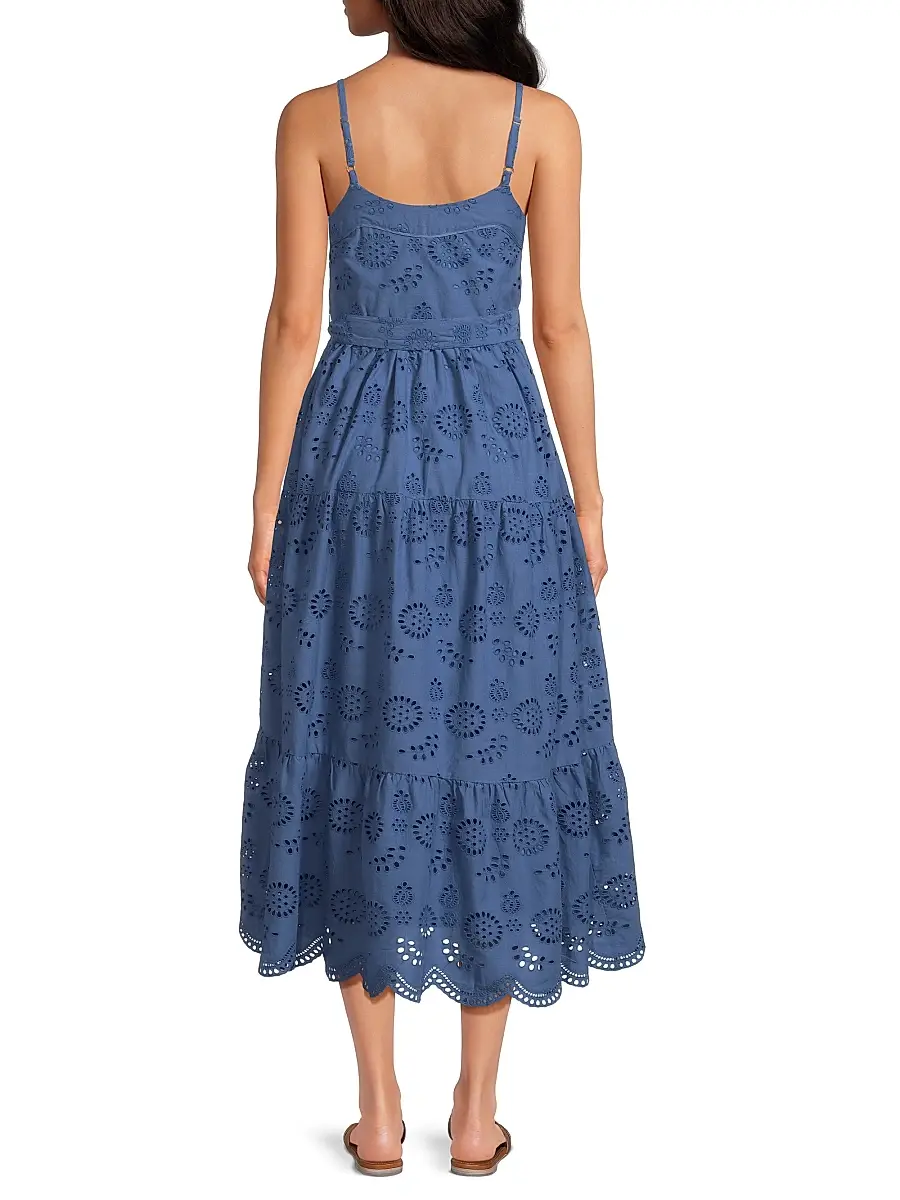 Change of Scenery Women's Addyson Embroidered Eyelet Cotton Midi-Dress | Thumbnail 5 Change of Scenery Women's Addyson Embroidered Eyelet Cotton Midi-Dress | Thumbnail 5