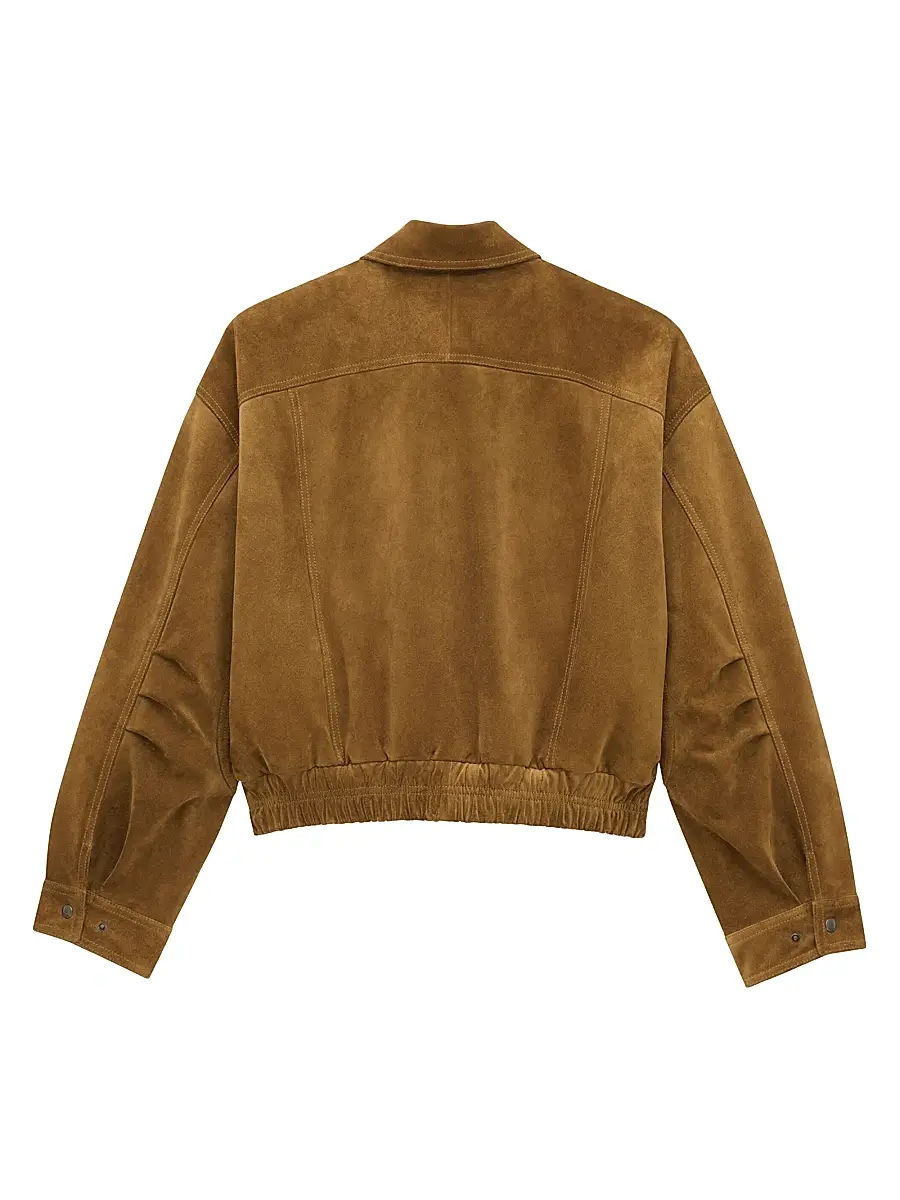 Saint Laurent Women's Bomber Jacket in Suede - Brun | Thumbnail 3 Saint Laurent Women's Bomber Jacket in Suede - Brun | Thumbnail 3