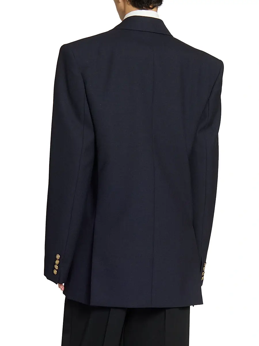 Saint Laurent Women's Jacket in Wool - Marine | Thumbnail 6 Saint Laurent Women's Jacket in Wool - Marine | Thumbnail 6