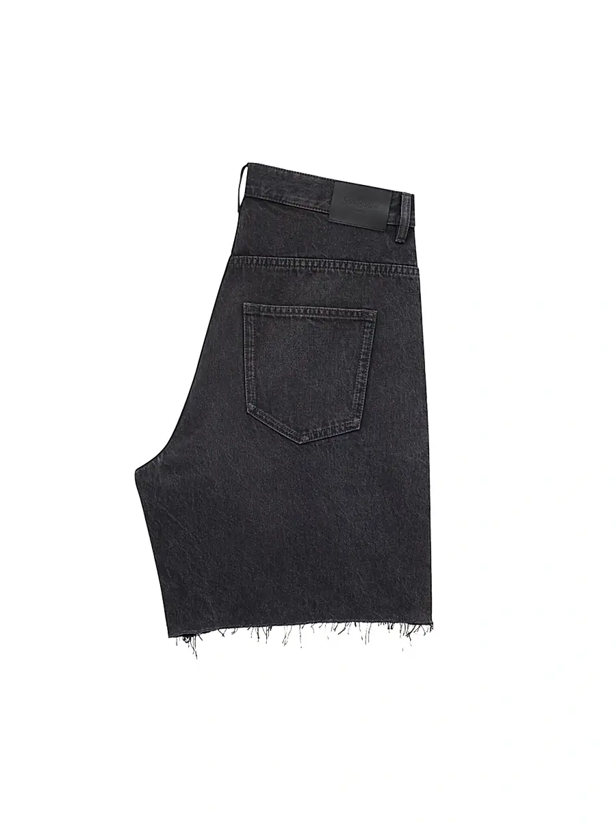 Saint Laurent Women's Bermuda Shorts in Denim - Black Vendome | Thumbnail 2 Saint Laurent Women's Bermuda Shorts in Denim - Black Vendome | Thumbnail 2