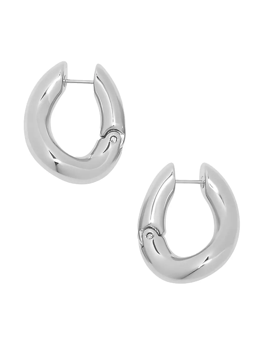 Balenciaga Women's Loop Earrings - Shiny Silver | Thumbnail 2