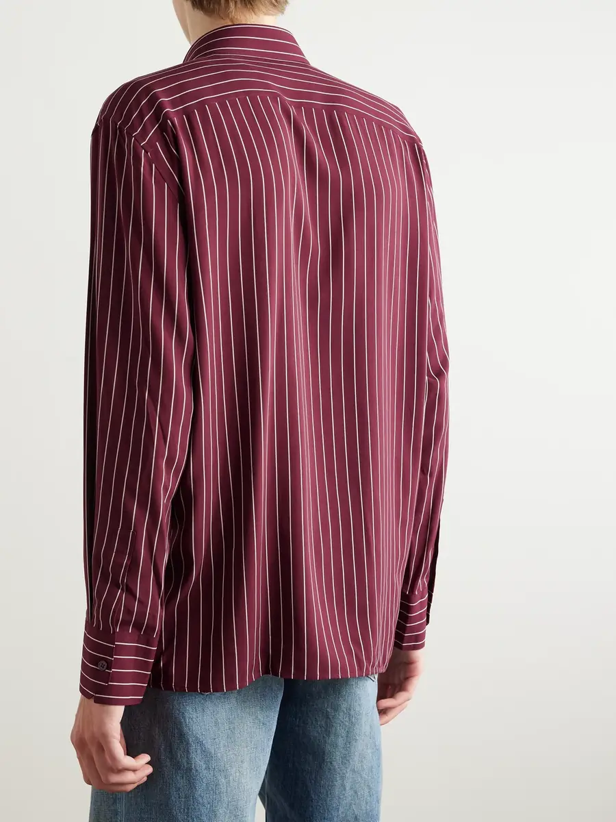 Saint Laurent Pinstriped Crepe Shirt - Men | Thumbnail 4