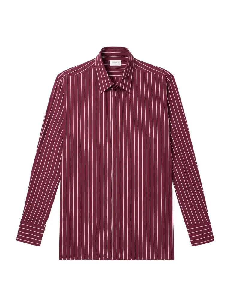 Saint Laurent Pinstriped Crepe Shirt - Men | Image 1 Saint Laurent Pinstriped Crepe Shirt - Men | Image 1