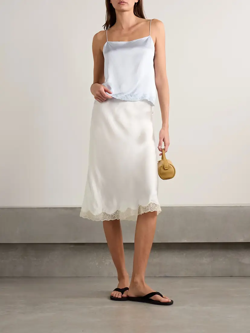 The Row Irene Lace-trimmed Silk-charmeuse Skirt | Thumbnail 2 The Row Irene Lace-trimmed Silk-charmeuse Skirt | Thumbnail 2