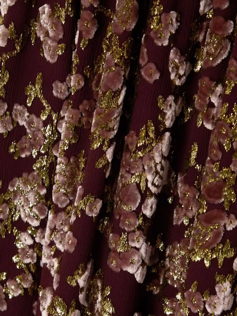 Saint Laurent Tiered Metallic Devoré-velvet Maxi Skirt | Thumbnail 4 Saint Laurent Tiered Metallic Devoré-velvet Maxi Skirt | Thumbnail 4