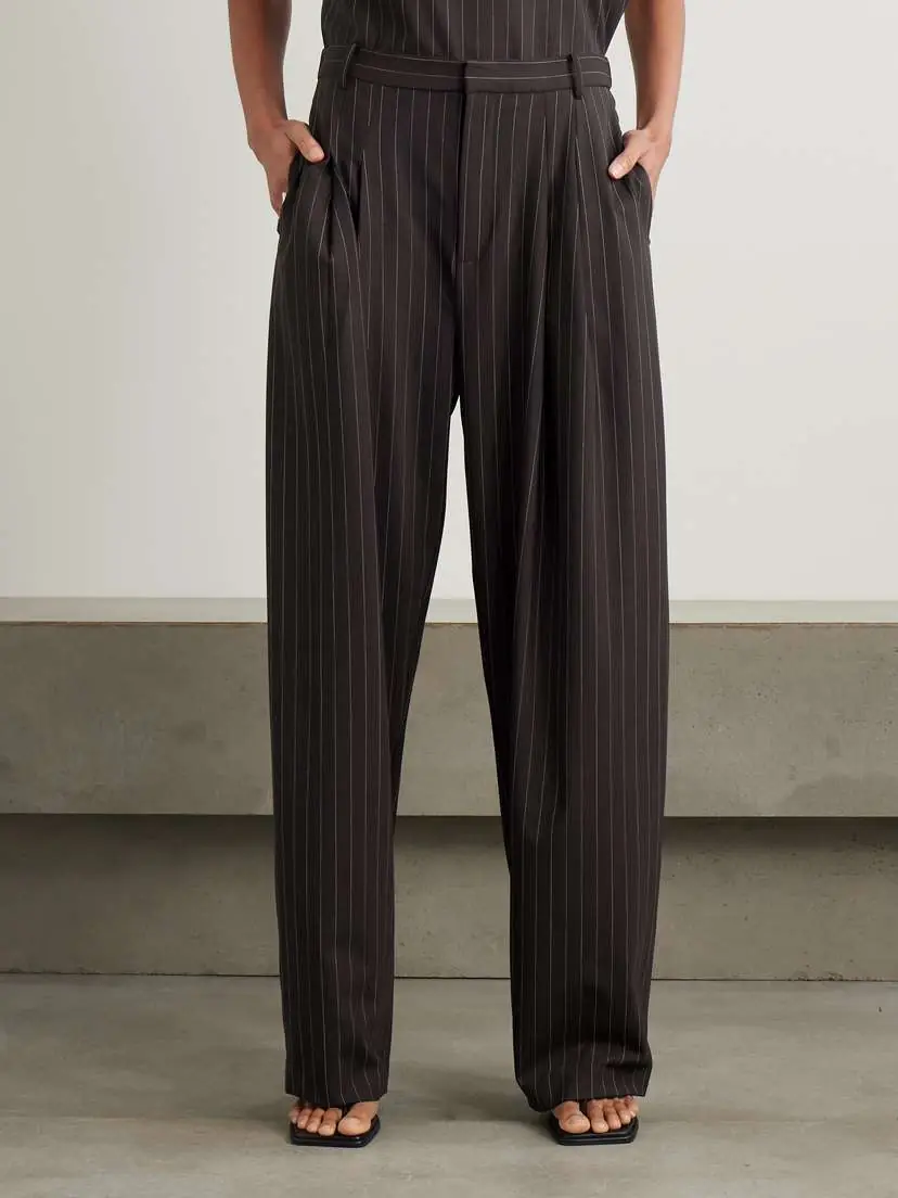 St. Agni Pinstriped Pleated Wool-blend Wide-leg Pants | Thumbnail 3 St. Agni Pinstriped Pleated Wool-blend Wide-leg Pants | Thumbnail 3