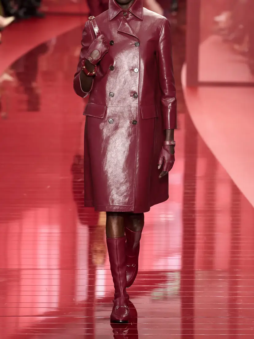 Gucci Double-breasted Glossed-leather Trench Coat | Thumbnail 4 Gucci Double-breasted Glossed-leather Trench Coat | Thumbnail 4