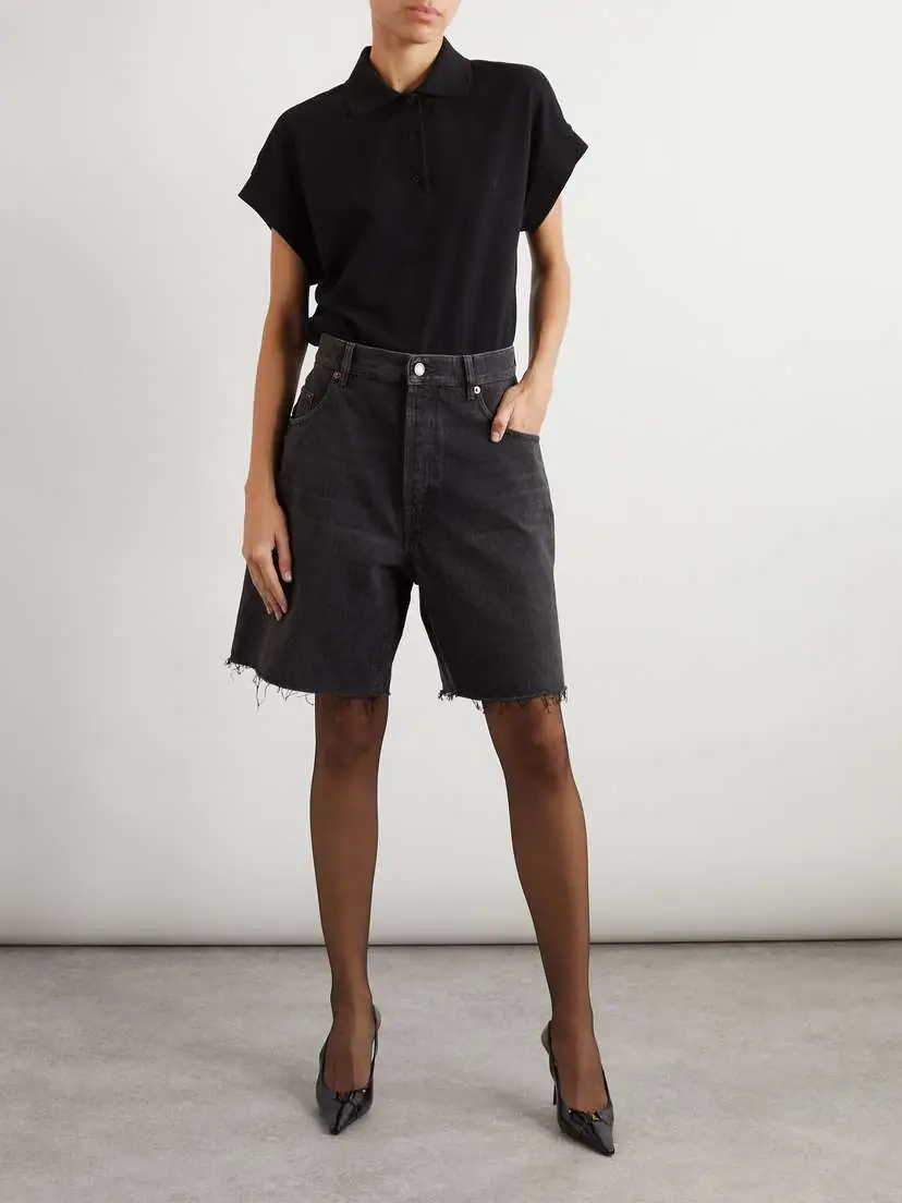 Saint Laurent Frayed Denim Shorts | Thumbnail 2 Saint Laurent Frayed Denim Shorts | Thumbnail 2
