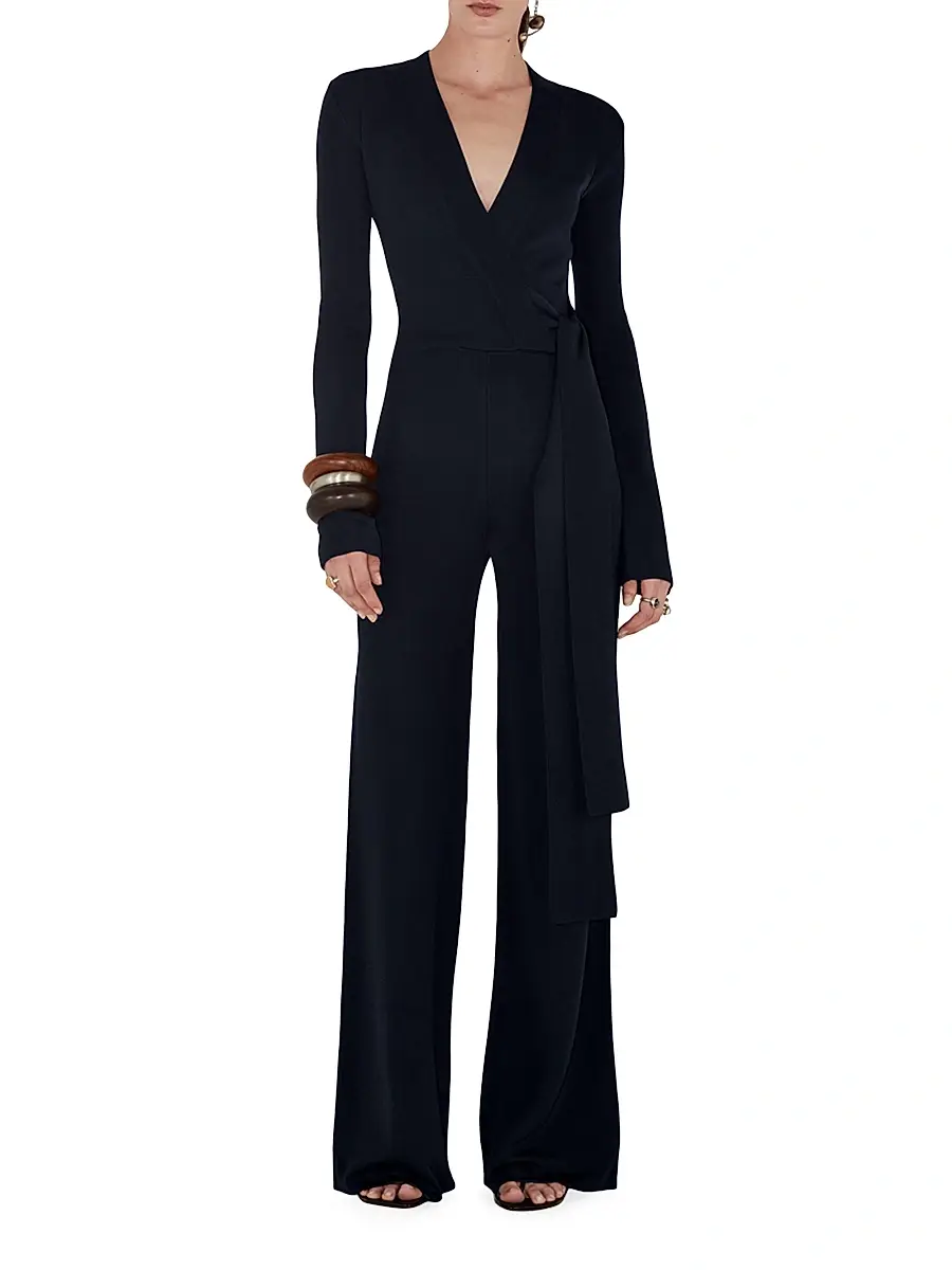 GALVAN LONDON Women's Elemental Tie Jumpsuit - Midnight - Size Small | Image 1 GALVAN LONDON Women's Elemental Tie Jumpsuit - Midnight - Size Small | Image 1