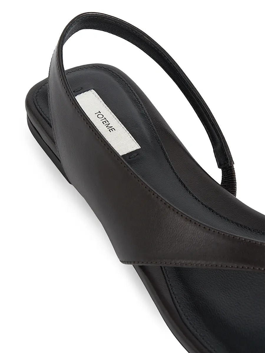 Toteme Women's Sculptural Leather Flat Sandals - Pepper | Thumbnail 5