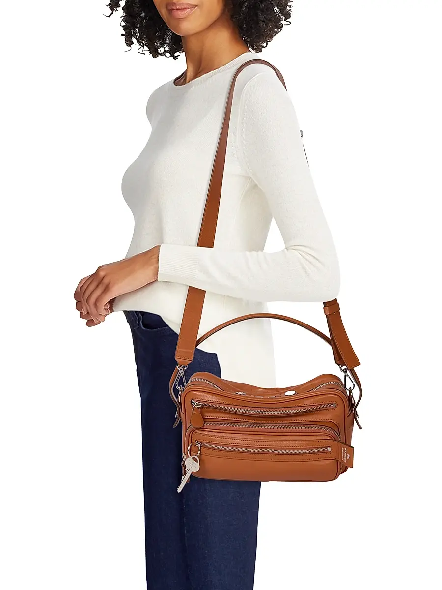 Acne Studios Women's Camero Party Leather Shoulder Bag - Cognac Brown | Thumbnail 2 Acne Studios Women's Camero Party Leather Shoulder Bag - Cognac Brown | Thumbnail 2