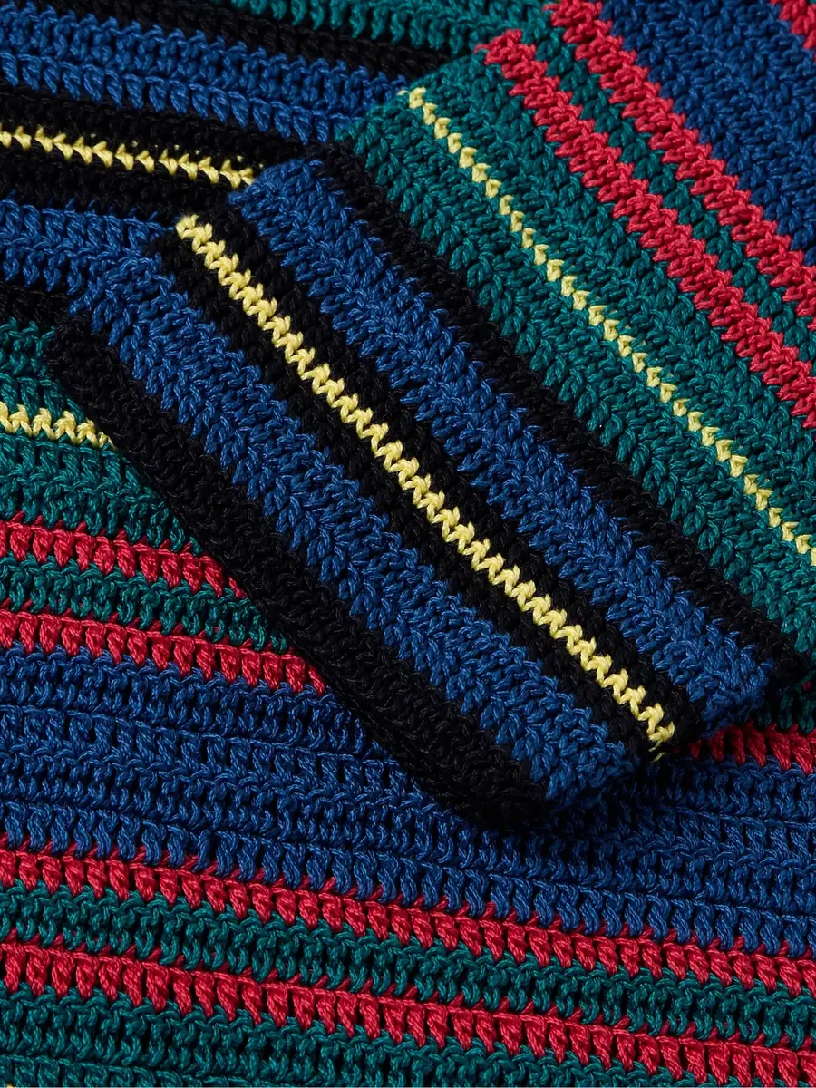BODE Riverbank Striped Crocheted Cotton Shirt - Men | Thumbnail 4 BODE Riverbank Striped Crocheted Cotton Shirt - Men | Thumbnail 4
